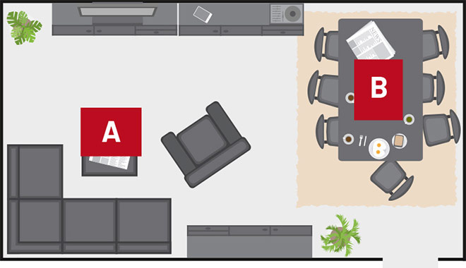 Beispiel der Platzierung an der Decke 1